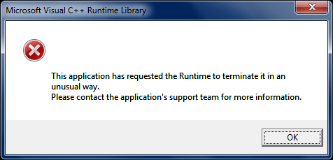 Net desktop runtime to run this application. Runtime Error this application has requested the runtime to terminate it in an unusual way решение.