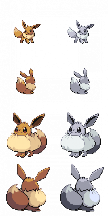 shiny eevee evolutions sprites